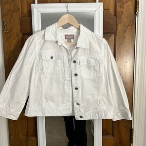 Chicos White Cropped Jean Jacket